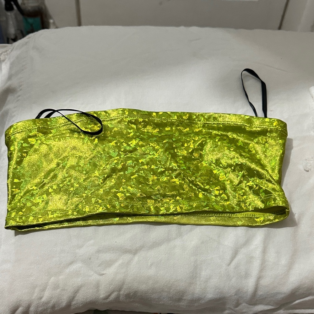 Forever 21 Shiny Green Tube Top